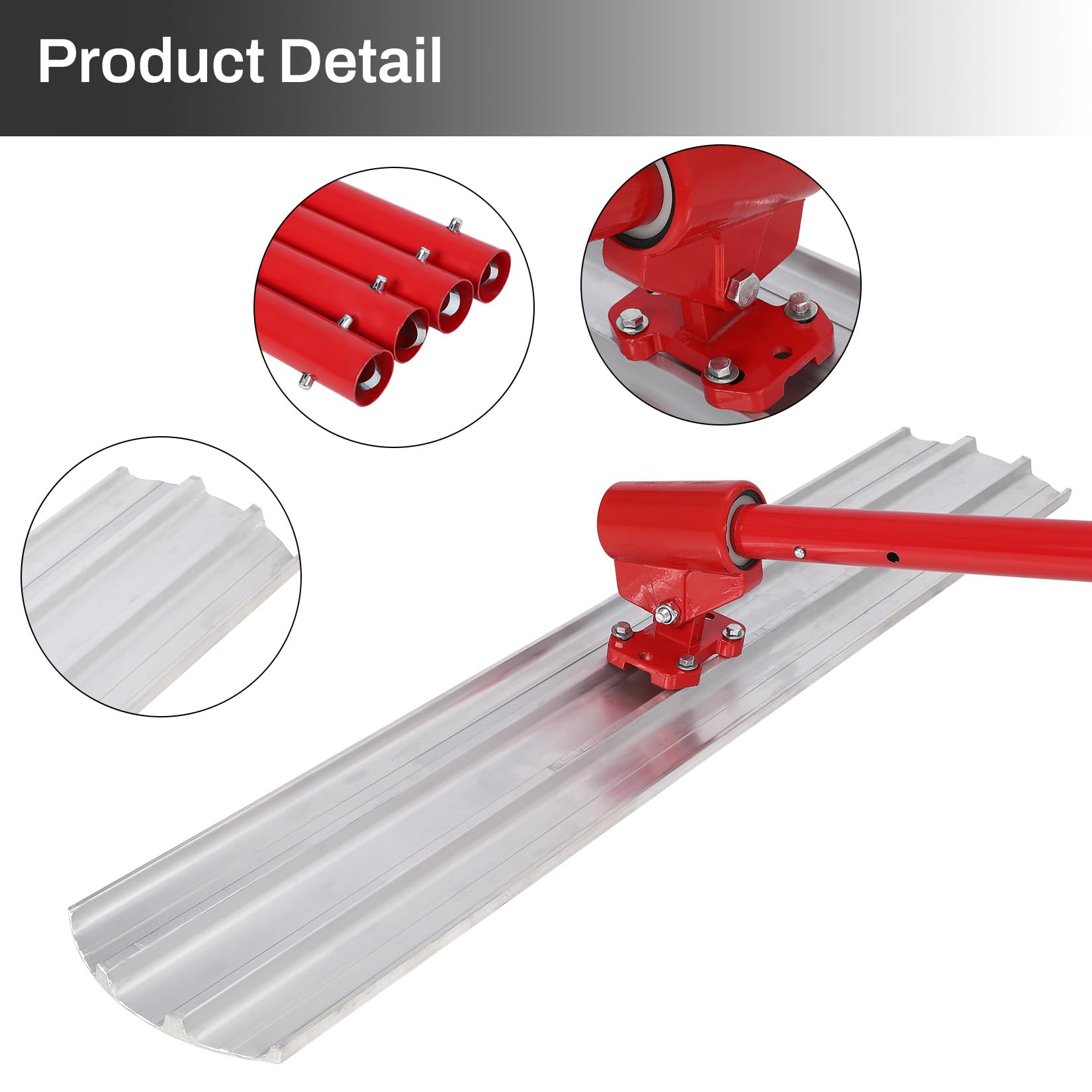 Garvee 48x8 Inch Bull Float Magnesium Concrete Float, Aluminum Alloy Concrete Float Tool, with 4 Handles and Bull Float Bracket, Finishing Bull Float Bull Concrete Kit for Concrete Finishing