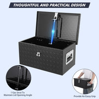 Garvee 20 Inch Aluminum Diamond Plate Tool Box With Lock and Keys, Heavy Duty Waterproof Truck Storage Organizer Chest for Pick Up Truck Bed, Rv Trailer/Van With Side Handle