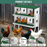 Garvee 6 Compartments Metal Chicken Nesting Boxes, Nesting Boxes with Metal Legs, Chicken Laying Box with Roll Out Egg Collection with Vented Holes