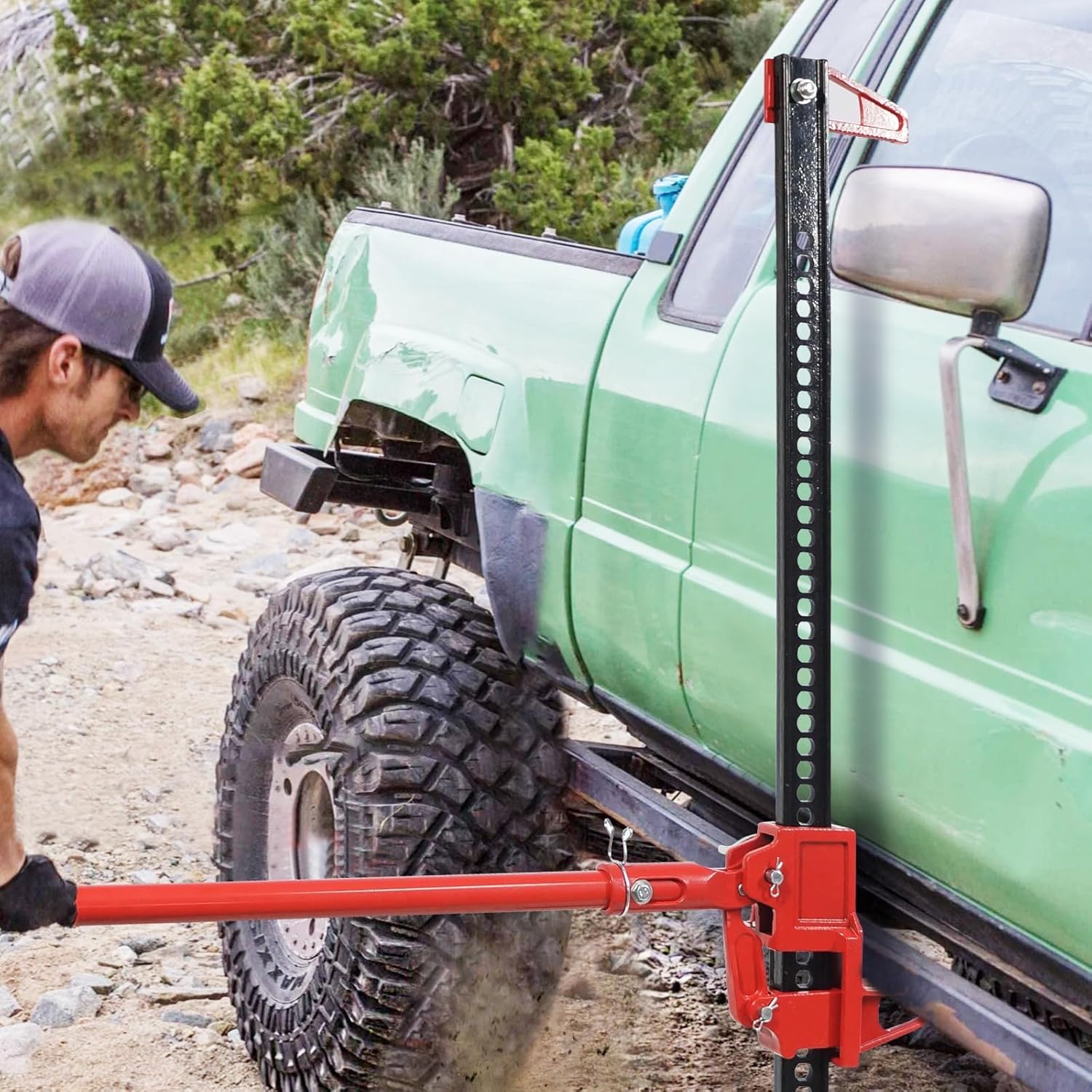 Garvee 33" Farm Jack Heavy-Duty 6600 LBS Load Capacity Cast Iron & Steel Serrated Base Off-Road Tractor Truck SUV ATV Lift