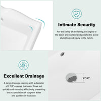 Garvee Vintage Bathroom Pedestal Sink, 19"L x 23" W Retro White Bathroom Sink With Overflow Hole, Freestanding Ceramic Sink With Single Hole