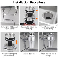 Garvee 3/4HP Garbage Disposal, Sink Garbage Disposal With Air Switch, Continuous Feed Food Waste Disposer Cleaner With 14 In Power Cord, 560W 4200r/Min,Rose Gold