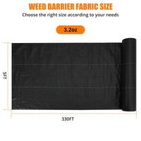 3.2oz 6.5*300ft Premium Landscape Fabric, Weed Block Pro - GARVEE