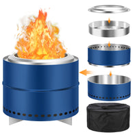 Garvee 20 Inch Portable Smokeless Firepit with Stand, Bonfire Wood Burning Fire Pit for Camping & Picnic Outside, Stainless Steel Large Fire Pit with Carry Bag, Split Structure