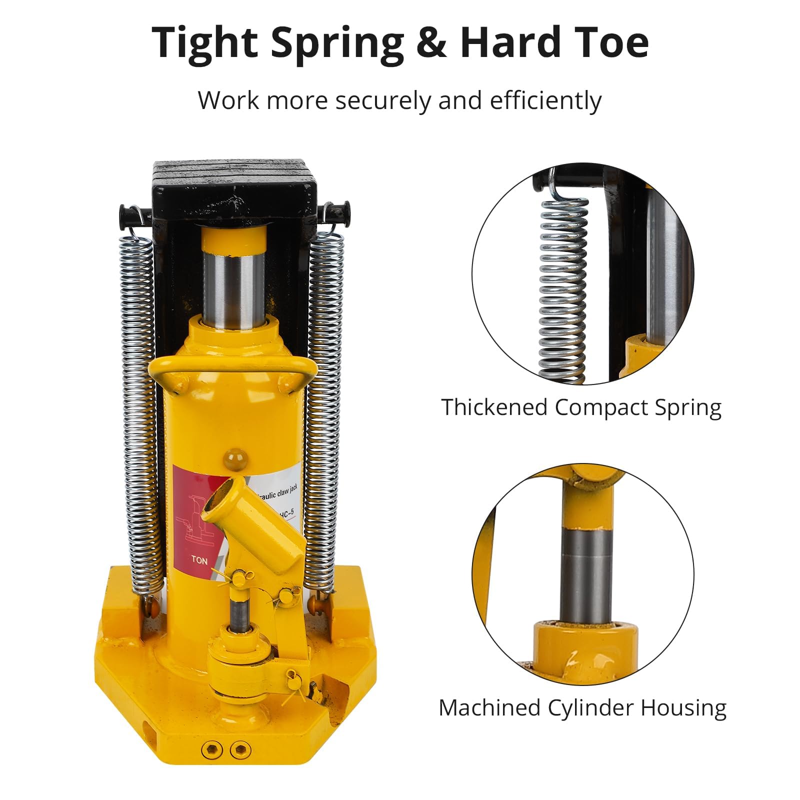 Garvee Toe Jack - 10 Ton Toe Lift, 20 Ton Top Lift, Hydraulic Jack with Manual Pump, Air Hydraulic for Machinery, Industry, Yellow
