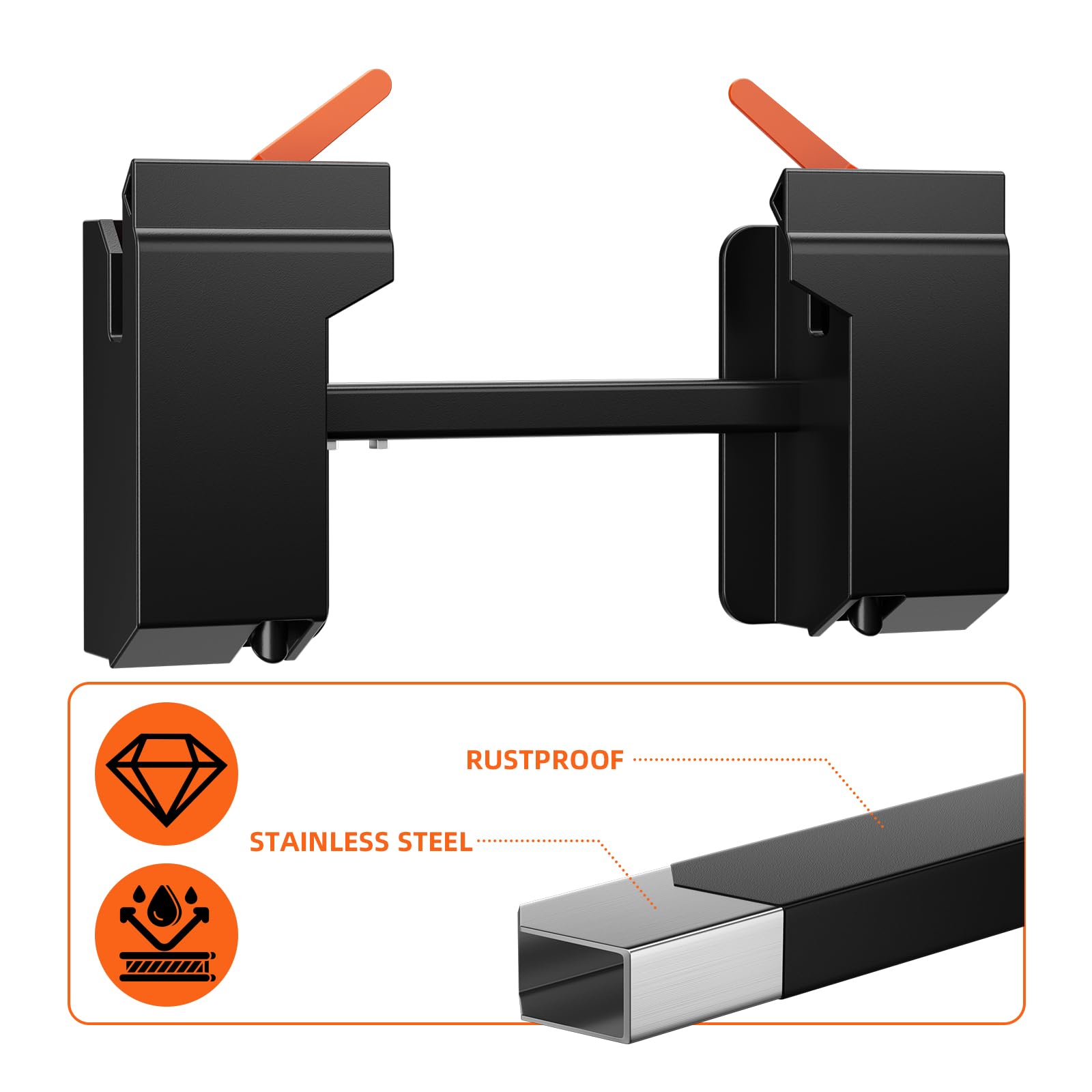 Garvee Universal Adjustable Skid Steer Adapter Quick Attach Tach Attachment Conversion Plate Adapter Compatible for Bobcat Kubota