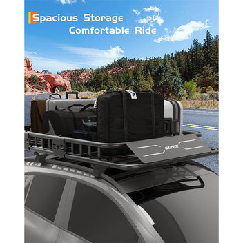 Garvee 49"x 36"x 5" Universal Roof Rack Carrier Basket, 200 LBS Capacity, Heavy Duty Rooftop Cargo Rack, for SUVs, Trucks, Vehicles, Spider, Black