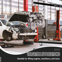 Garvee 4400 lbs Engine Hoist, 2-Ton Heavy-Duty Folding Cherry Picker Hydraulic Shop Crane with 6 Casters for Garage, Workshop, and Warehouse, Black