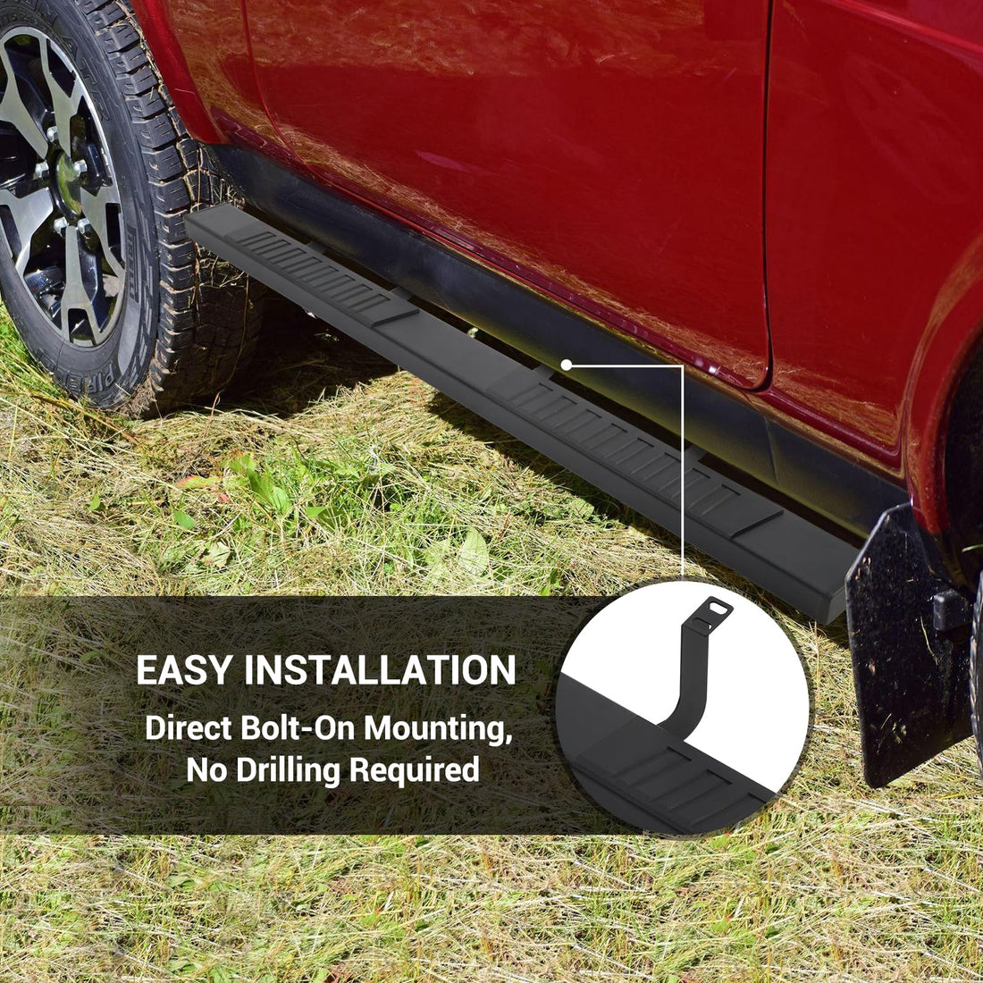 Garvee 6" Wide Running Boards for 2007-2018 Silverado 1500 Crew cab, Stainless Steel Side Steps Nerf Bars