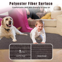 Garvee 6FT x 23FT Stripe Brown Marine Carpet, Waterproof Indoor/Outdoor Rug with TPR Non-Slip Backing for Boat, Patio Deck, Camping, and Outdoor Use