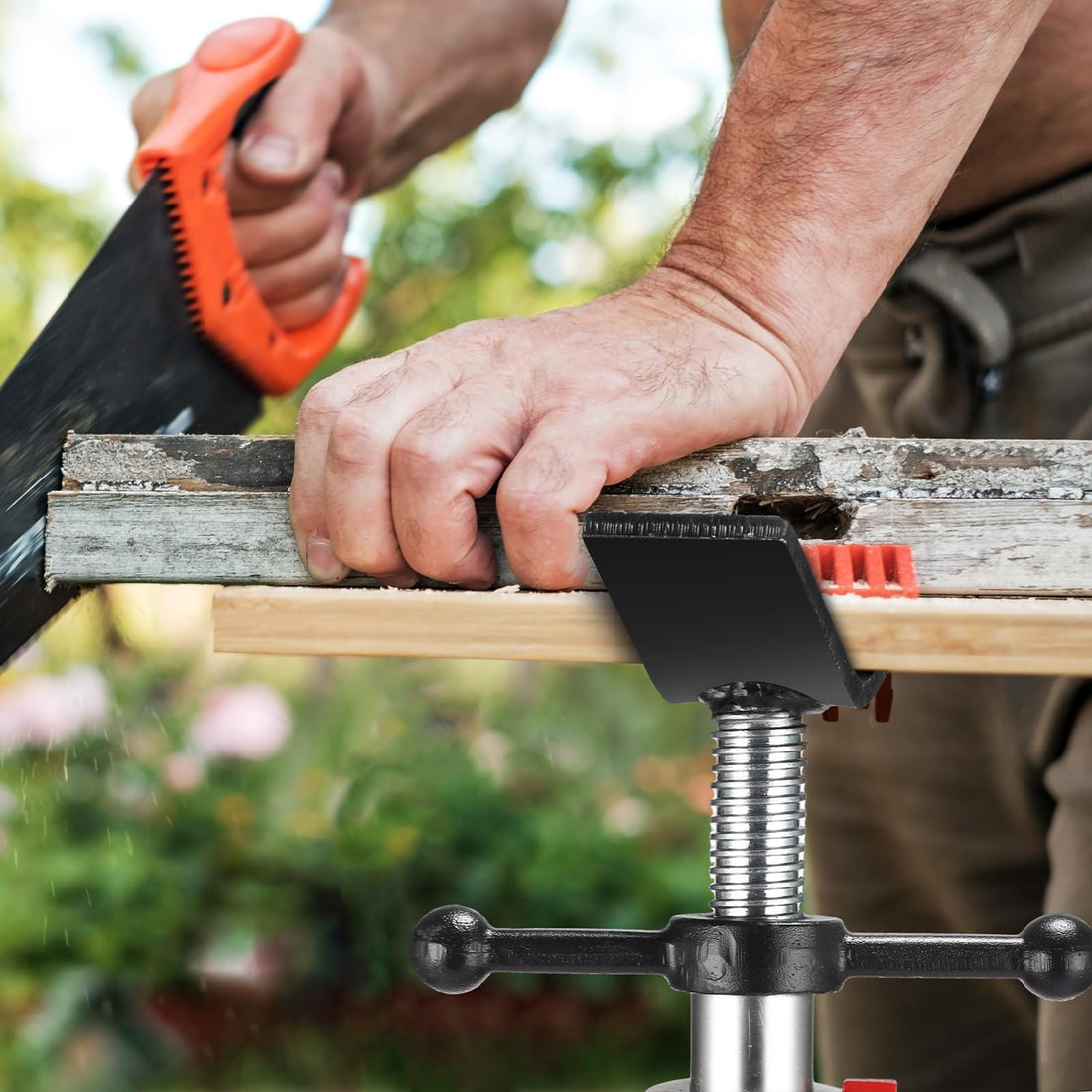 Garvee V Head Pipe Stand 1/8"-12" Capacity,Adjustable Height 28"-52,Pipe Jack Stands 2500 Lb,Portable Folding Pipe Stands, Carbon Steel Body More Durable for Welding, Automotive,Construction Projects