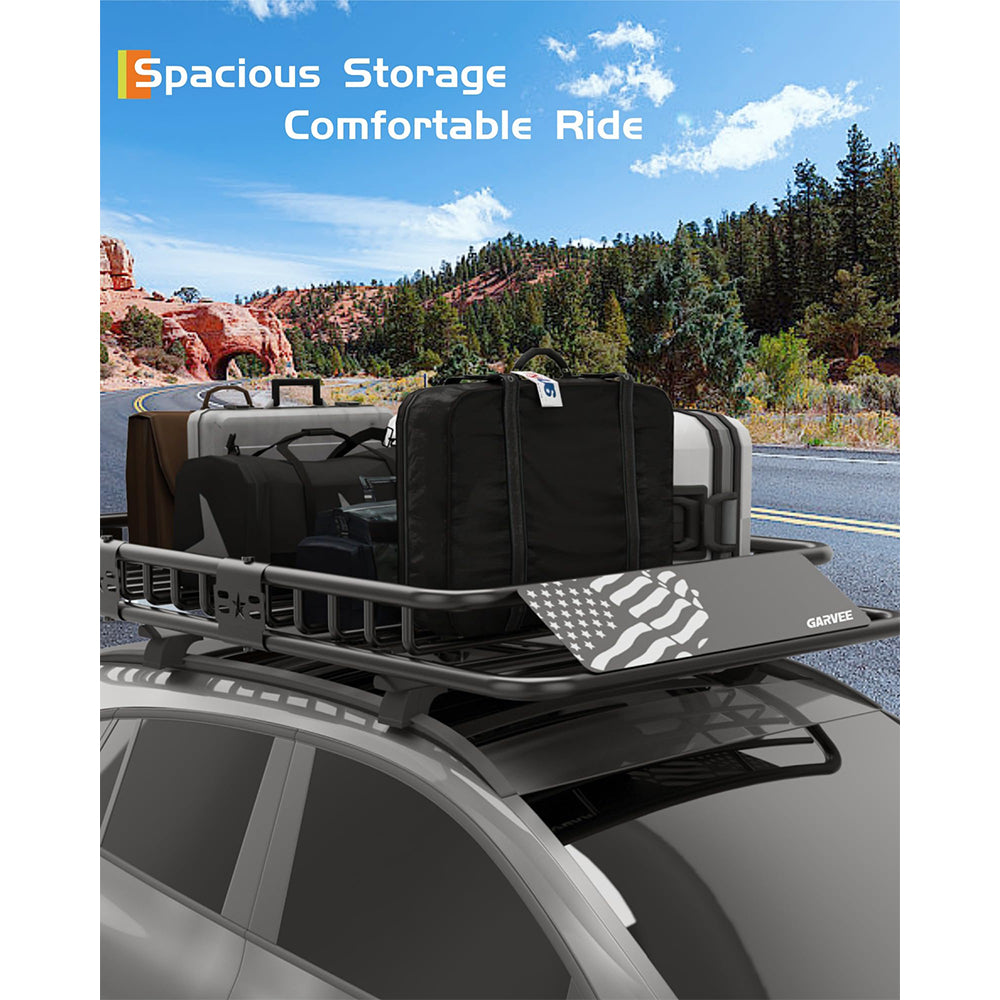 Garvee 46" x 36" Universal Roof Rack Carrier Basket, 200 LBS Capacity Rooftop Cargo Rack, Car Top Luggage Holder Basket Heavy Duty for SUVs, Trucks, Vehicles