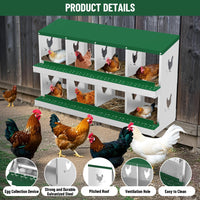 Garvee 8 Compartments Metal Chicken Nesting Boxes, Nesting Boxes, Chicken Laying Box with Roll Out Egg Collection with Vented Holes