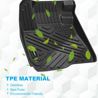 Garvee Floor Mats Compatible with Colorado Crew Cab 2023-2025 Accessories, All-Weather Protection Custom Fit Floor Liners, Odorless TPE 1st/2nd Row Floor Mat, Black