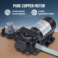 Garvee Water Pressure Booster Pump 110V AC 3.5GPM 55PSI On Demand Water Diaphragm Pump with 124Ft Head Lift, Self-Priming RV Fresh Water Pump with Pressure Switch for Home Marine Yacht Garden Hose