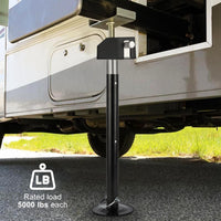 Garvee RV Stabilizer Jacks – Electric Trailer Jack Set (Supports 5000 lbs) with Flat Top Support Blocks, Adjustable 21.06"-49", Heavy-Duty Camper Stabilizer (Set of 4)