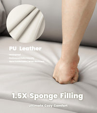 Garvee Oversized Wide Rocker Swivel Recliner Chair - PU Leather Large Manual Recliner for Adults, Ultimate Comfort Lazy Boy with 1.5X Sponge Filling and Easy Recline Mechanism for Relaxation