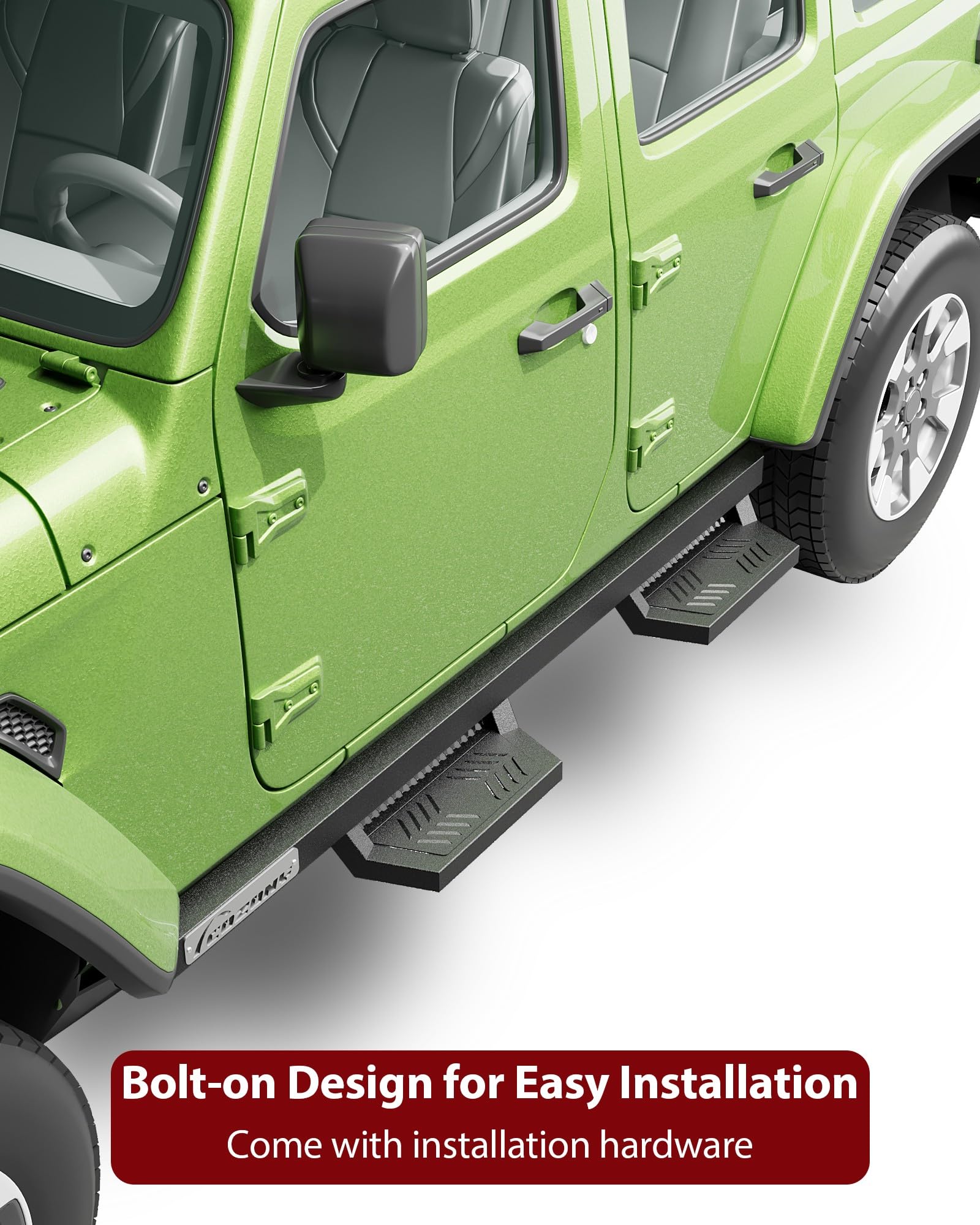 Garvee Running Boards for 2005-2022 Toyota Tacoma Double Cab 450LB Load Capacity Non-Slip Powder Coated Carbon Steel Off-Road Rock Sliders