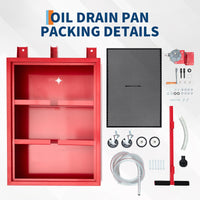 Garvee 15 Gallon Oil Drain Pan, 57L Low Profile Tank with 8FT Hose, Pump, Swivel Casters, Foldable Handle, for Car, SUV, Truck Oil Change, Red