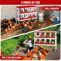 Garvee 8 Compartments Metal Chicken Nesting Boxes, Nesting Boxes with Metal Legs, Chicken Laying Box with Roll Out Egg Collection with Vented Holes