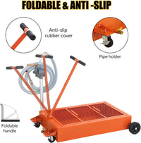 Garvee 25 Gallon Waste Oil Drain Tank Low Profile with Wheels Steel Durable Mesh Grille for Garage Workshop