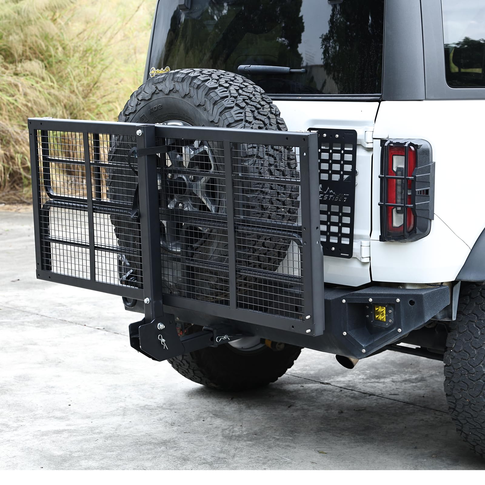 Garvee Hitch-Mounted Cargo Basket, 750 Lbs Capacity Vehicle Cargo Carrier Fit 2" Receiver with High Side Rails Fits 2" Receiver Stabilizer for Suv, Rv, Truck, Trailer, Pickup