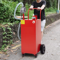 Garvee 40 Gallon Gas Caddy Portable Fuel Tank with 2-Way Rotary Pump & Wheels Polyethylene UV-Resistant Manual Nozzle for Cars & Boats