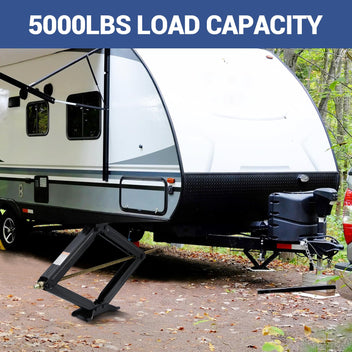 Garvee 5000 lbs RV Scissor Jacks, 30" Heavy-Duty Steel Leveling Stabilizers for Campers, Trailers, 5th Wheels, and Motorhomes, Includes Crank Handle, Black, 1 pc