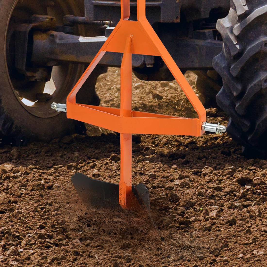 Garvee Middle Buster for Category 1, 3 Point Quick Hitch Tractors, Heavy Duty Steel Furrowing Plow, Receiver Trailer Hitch Tractor Tow Drawbar Adapter, Soil Tiller（1 Ditch Blade）