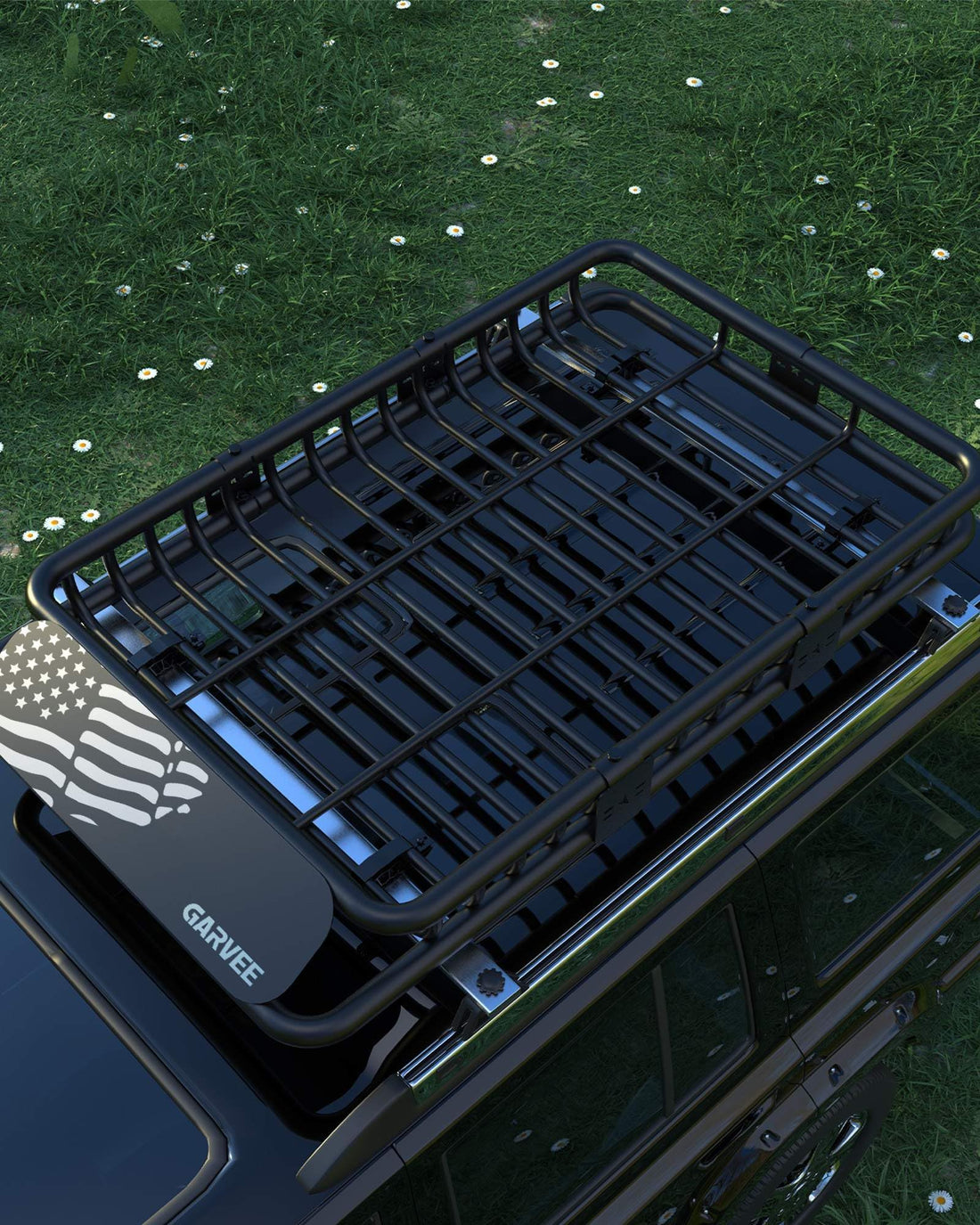 Garvee 64"x 39"x 6" Roof Rack Basket Rooftop Cargo Carrier with Extension Black Car Top Luggage Holder Universal for SUV Cars