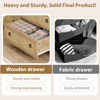 Garvee Rattan 3 Dresser for Bedroom, 29" Tall Dresser, Boho Tall Drawer Dresser with Storage, Wooden Closet Dressers Chest of Drawers Freestanding for Bedroom, Nursery, Living Room, Natural