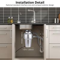 Garvee 3/4HP Garbage Disposal, Sink Garbage Disposal With Air Switch, Continuous Feed Food Waste Disposer Cleaner With 14 In Power Cord, 560W 4200r/Min,Rose Gold