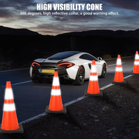 Garvee 6 Pack 28 inch Traffic Safety Cones, PVC Safety Traffic Cone with Reflective Collar, Orange Traffic Cones for Traffic Control, Driving Training, Parking Lots