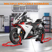 Garvee Heavy Duty Motorcycle Stand Lift 900 lbs Capacity Adjustable Steel Frame Front & Rear Combo Universal Fit for Repairs Maintenance Storage