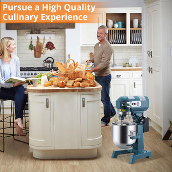 Garvee 10QT Commercial Food Mixer, Professional Large Stand Mixer With 3-Speed Adjustable, Heavy Duty Electric Dough Mixer for Restaurant Industrial Grade, Steel Bowl, Dough Hooks