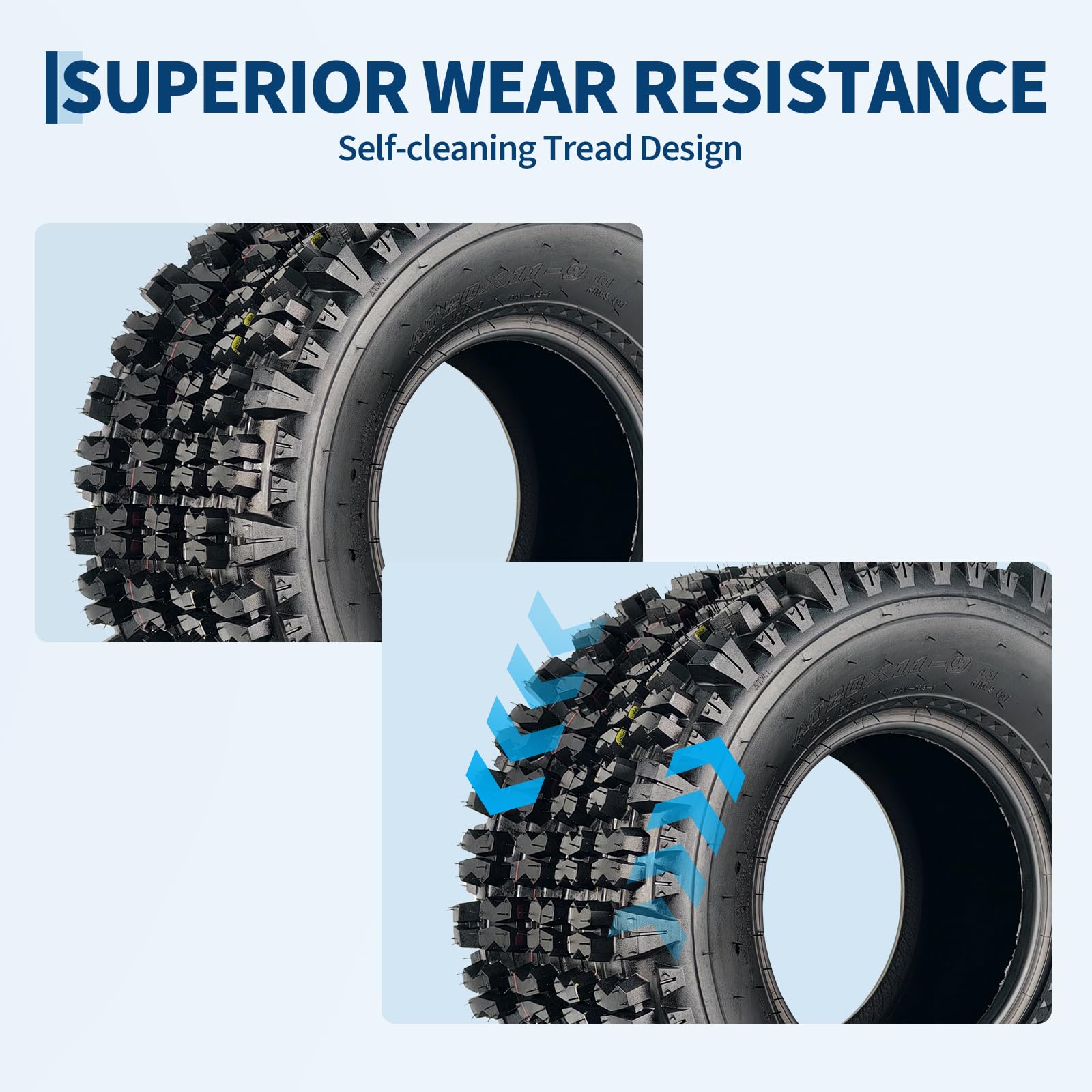 Garvee 20x11-9 Sport Racing ATV Tires - Tubeless Knobby Tread Off-Road Tires, Black