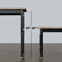 Garvee 60" x 20" Height Adjustable Workbench, 2200 Lbs Weight Capacity with Power Socket,Cable for Garages, Workshops, Homes & Offices (Rubber Pads)