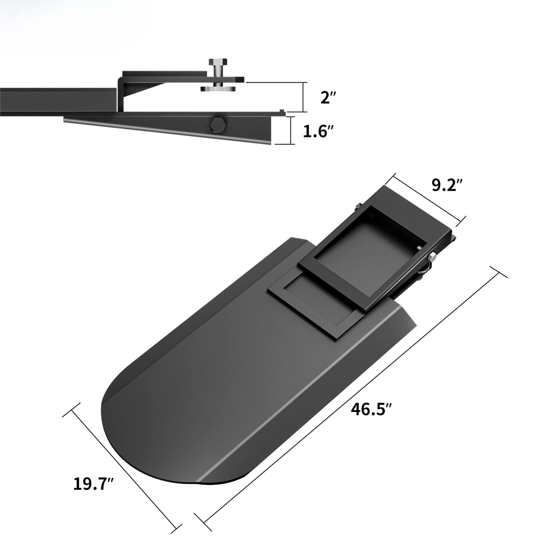 Garvee 46x19 Inch Clamp On Quick Spade Combo Bucket/Skid Steer Loader Fork, Attachment for Skid Steer, Tractor Bucket or Pallet Fork, Integrated Chain Hook, Dig Footings, Trenches & Stump Removal