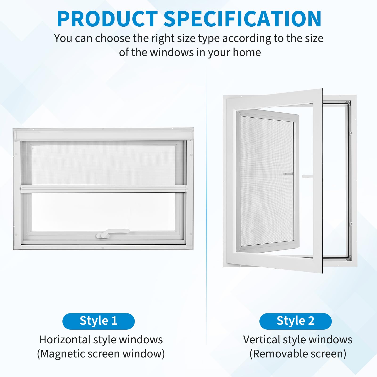 Garvee House Window 31x 40 x 4 Inch , 4 Gear Opening Position Adjustment Roof Window, 5 Mm Reinforced Glass Casement Window with Pull Down Magnetic Mesh, Sliding Window for House