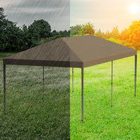 Garvee 10' X 20' Pop-Up Canopy Tent with 210D Oxford Fabric - Portable Instant Commercial Canopy Includes 4 Sidewalls, 12 Stakes, and 6 Sandbags for Farmers Markets, Weddings, and Camping, Khaki