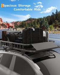 Garvee 46"x36"x5" Universal Roof Rack Carrier Basket - 200 lbs Capacity Heavy-Duty Rooftop Cargo Rack and Luggage Holder for SUVs, Trucks, and Vehicles, Black