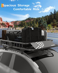 Garvee 51"x 36"x 5" Roof Rack Basket Rooftop Cargo Carrier with Extension Black Car Top Luggage Holder Universal for SUV Cars