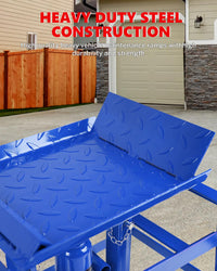 Garvee Hydraulic Car Ramps - 5T/11,000 lbs Heavy-Duty Steel, Adjustable Height 9.3"-14", Low-Profile, Anti-Slip Design for Garage Repair, 2 Pack, Blue