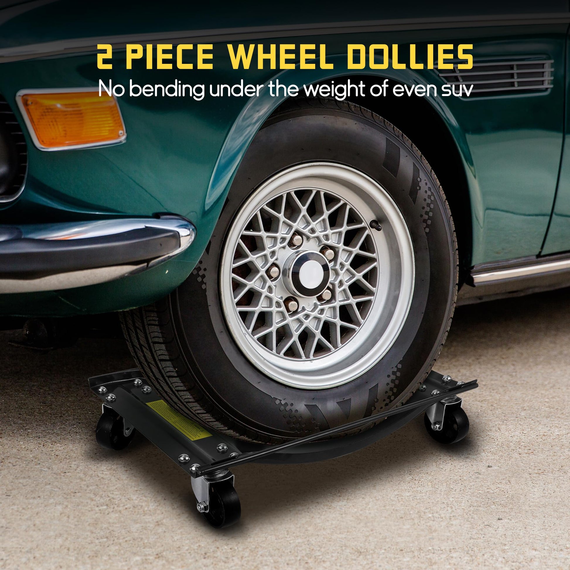 Garvee Heavy Duty Car Dolly Set of 4 with 3.5" Steel Wheels, 10000LBS Capacity, Vehicle Dollies 24"x15", Steel, Universal Fit