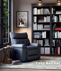 Garvee Oversized Wide Rocker Swivel Recliner Chair - PU Leather Large Manual Recliner for Adults, Ultimate Comfort Lazy Boy with 1.5X Sponge Filling and Easy Recline Mechanism for Relaxation