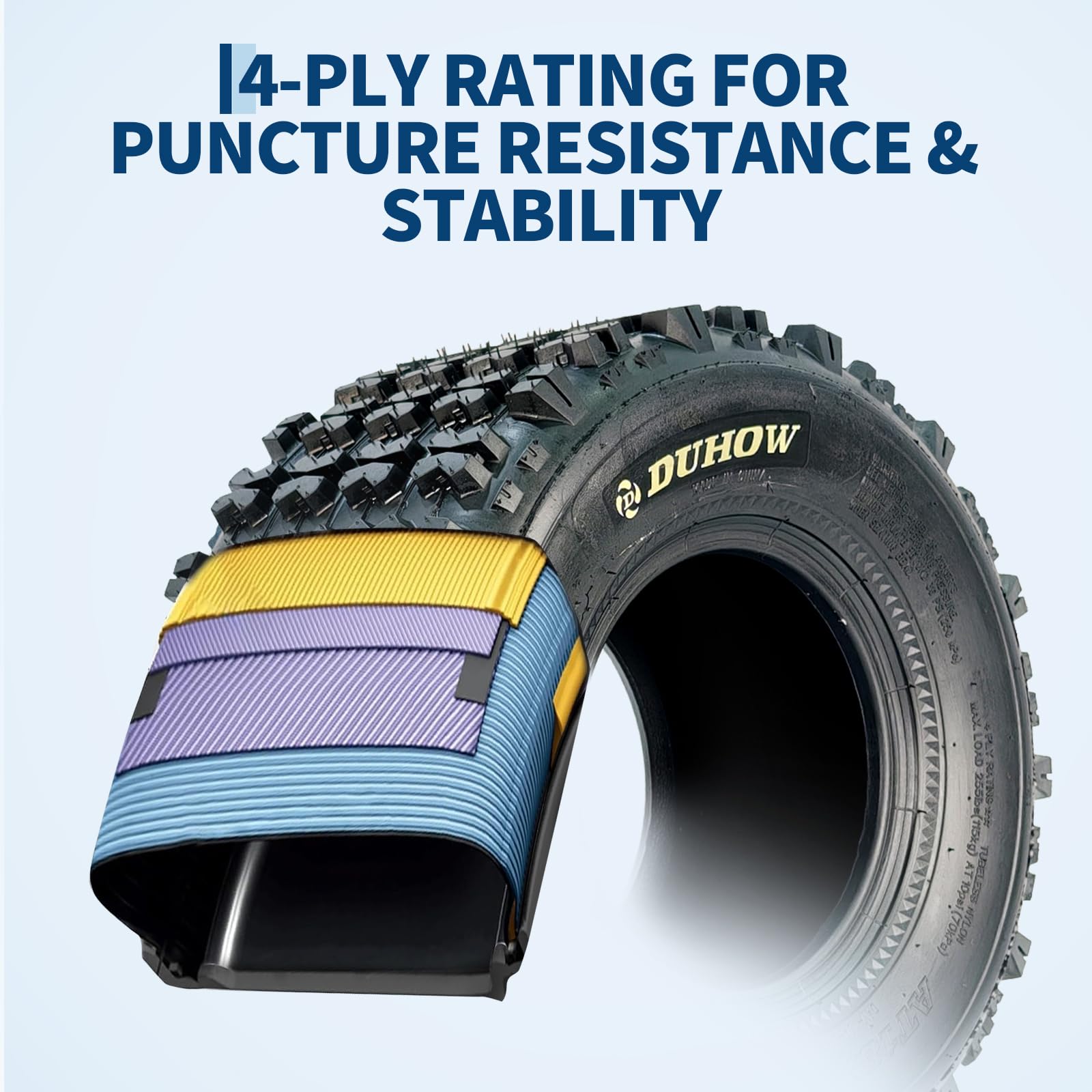 Garvee 18x9.5-8 Sport-Racing ATV Tires, 4 PR Tubeless Off-Road Tires, Knobby Tread, Durable Heavy-Duty, Mud Trail, Black, Set of 2