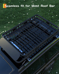 Garvee 46"x36"x5" Universal Roof Rack Carrier Basket - 200 lbs Capacity Heavy-Duty Rooftop Cargo Rack and Luggage Holder for SUVs, Trucks, and Vehicles, Black