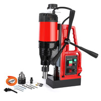 Garvee Magnetic Drill, 1100W 550RPM Portable Magnetic Drill Press, 1.57in Boring Diameter, 12Pcs Drill Bits Electric Drilling Machine for Metal Surface, Industrial and Home Improvement 500RPM