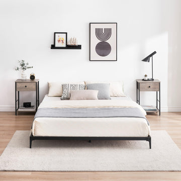 Garvee 6 Inch Low Full Bed Frame Heavy Duty Metal Mattress Foundation Platform Sturdy Steel Slat No Box Spring Needed, Easy Assembly, Noise Free