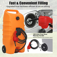 Garvee 14 Gallon Fuel Tank, Portable Diesel Transfer Gas Can Heavy-Duty Fuel Caddy Gray for Car ATV Boat, Orange